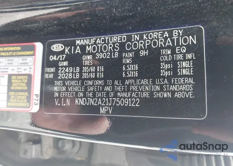 2018 Kia Soul из США, поврежденный, VIN KNDJN2A21J7509122